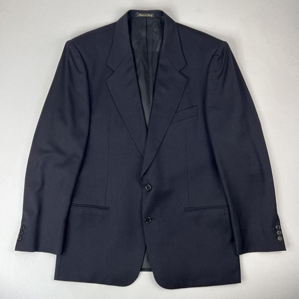 Valentino Uomo Navy Blue Virgin Wool 2 Button Sport Coat Mens Size 41R